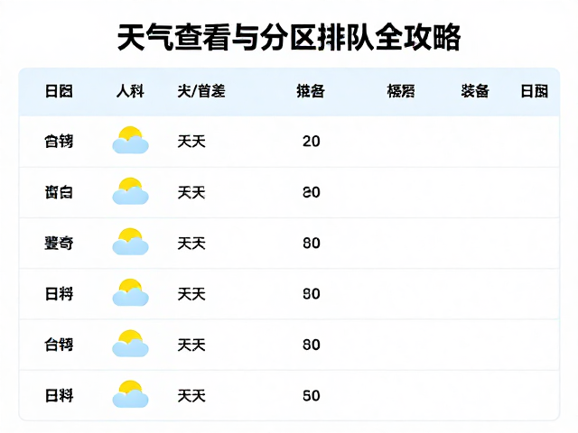 新手必看！天气查看与分区排队全攻略，轻松搞定入园