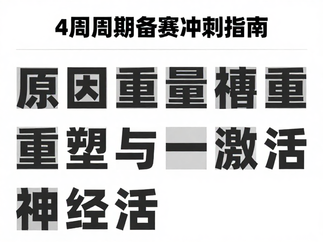 臀腿力量训练,冲线节奏,4周周期备赛冲刺指南