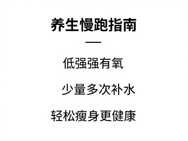 养生慢跑指南,低强度有氧,少量多次补水,轻松瘦身更健康