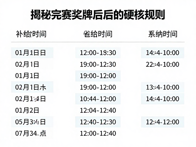 赛事分组与补给站撤收时间,揭秘完赛奖牌背后的硬核规则