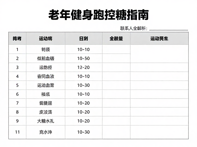 中老年健身跑控糖指南,运动前后紧急联系人登记全解析