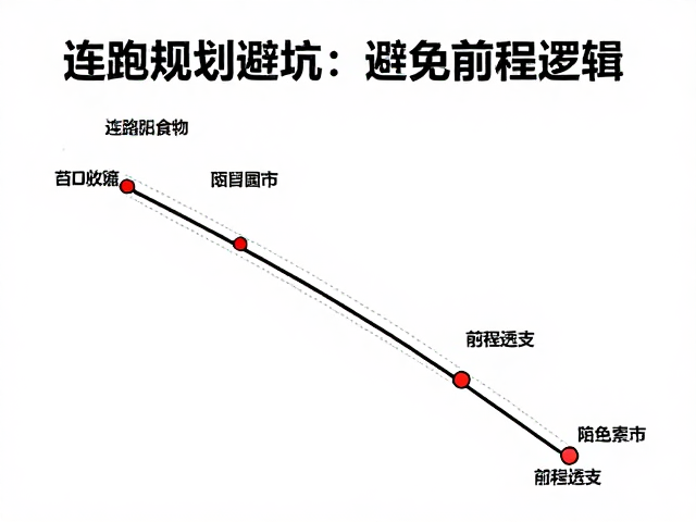 连跑规划避坑，拒绝陌生食物，避免前程透支