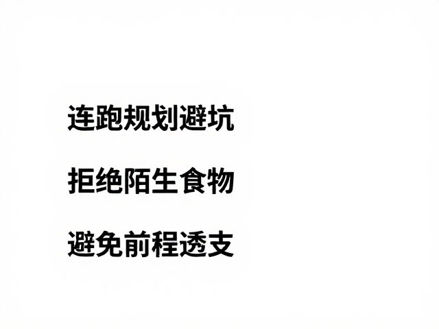 连跑规划避坑,拒绝陌生食物,避免前程透支