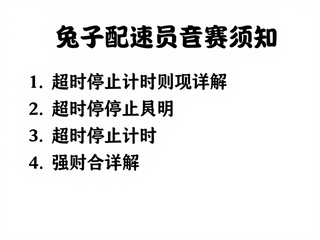 兔子配速员参赛须知,超时停止计时规则详解