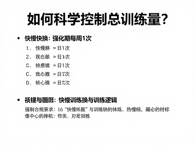 快慢切换强化期每周1次，如何科学控制总训练量？