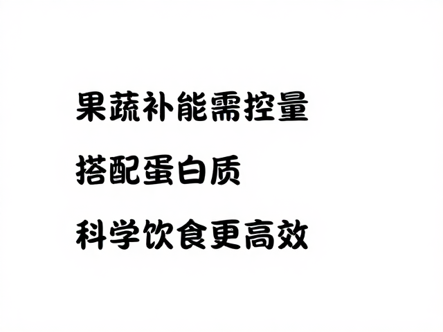 果蔬补能需控量,搭配蛋白质,科学饮食更高效