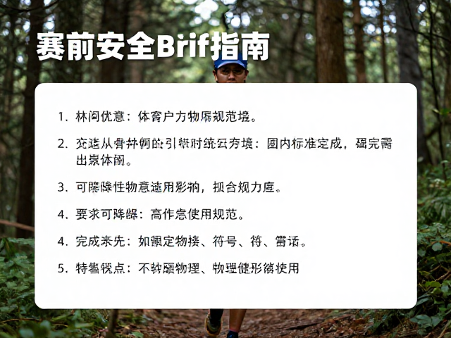 林间跑法指南，赛前安全Briefing与可降解物资使用规范