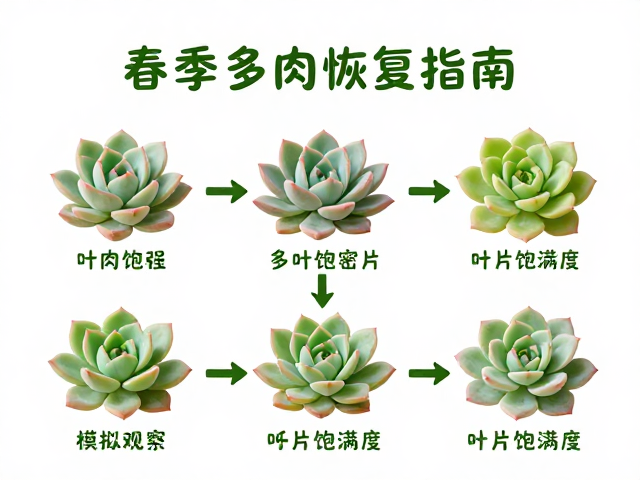 春季多肉恢复指南，新手从零养多肉分步教程，观察叶片饱满度