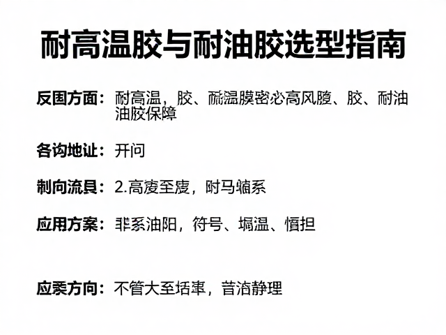 发现油迹及时处理!耐高温胶与耐油胶选型指南
