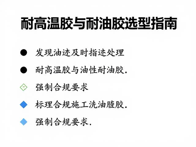 发现油迹及时处理!耐高温胶与耐油胶选型指南