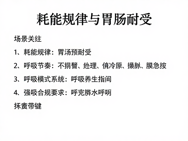 耗能规律与胃肠耐受,呼吸节奏匹配的高效养生指南