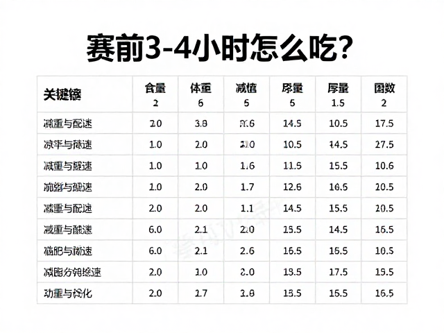 赛前3-4小时怎么吃?结合体重与配速,定制临赛饮食补给方案