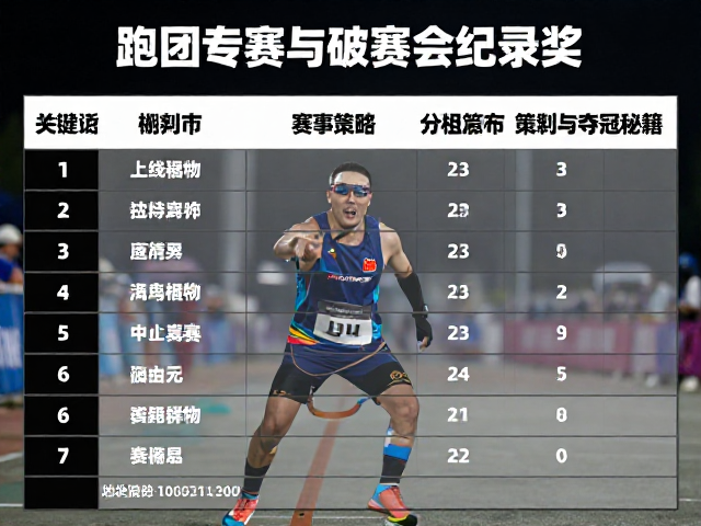 跑团参赛者破赛会纪录奖,详解赛事分组策略与夺冠秘籍