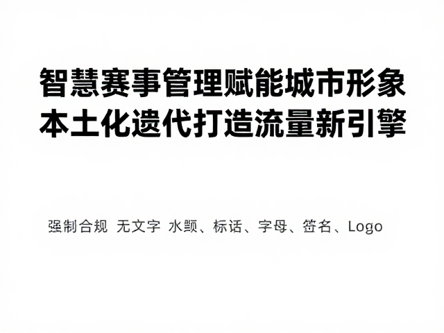 智慧赛事管理赋能城市形象，本土化迭代打造流量新引擎