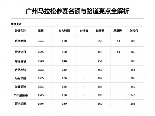 广州马拉松规模再扩！全程马拉松参赛名额与赛道亮点全解析