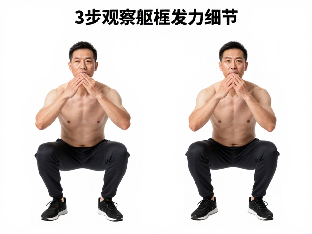 深蹲老手必看,基础期如何正确激活核心?3步观察躯干发力细节