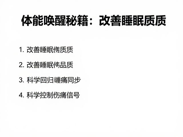 体能唤醒秘籍,改善睡眠质量,科学控制伤痛信号