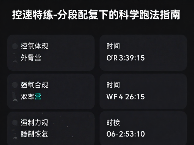 控速特训，分段配速，睡眠恢复下的科学跑法指南