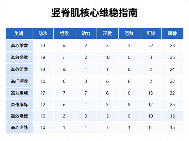 竖脊肌核心维稳指南,高效动作组数与训练细节全解析