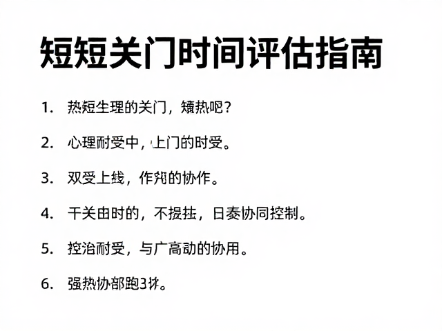 高温晴热下如何耐热跑动?缩短关门时间评估指南