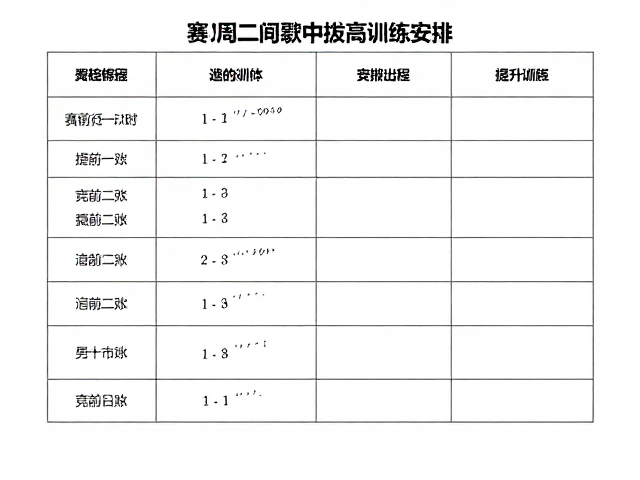 周二间歇跑，赛前一周临赛拔高训练安排，提升竞技状态