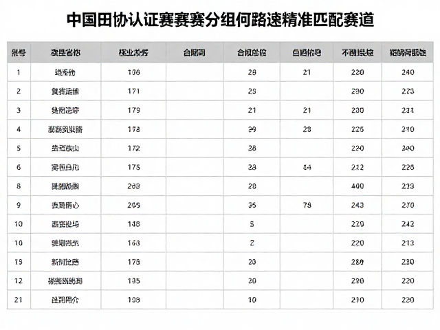 中国田协认证赛事分组策略,如何用配速精准匹配赛道