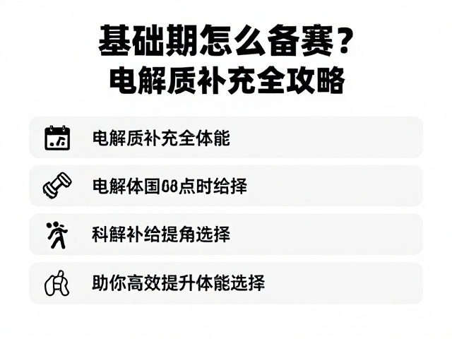 基础期怎么备赛?电解质补充全攻略,助你高效提升体能