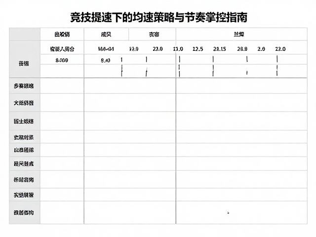 年度多赛规划,竞技提速下的均速策略与节奏掌控指南