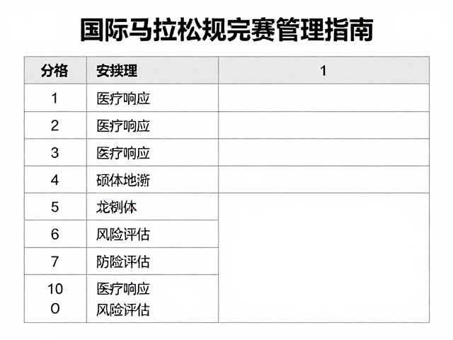 国际马拉松赛事分组与安全完赛管理指南