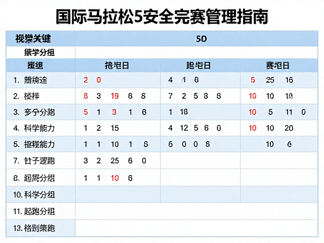 国际马拉松赛事分组与安全完赛管理指南