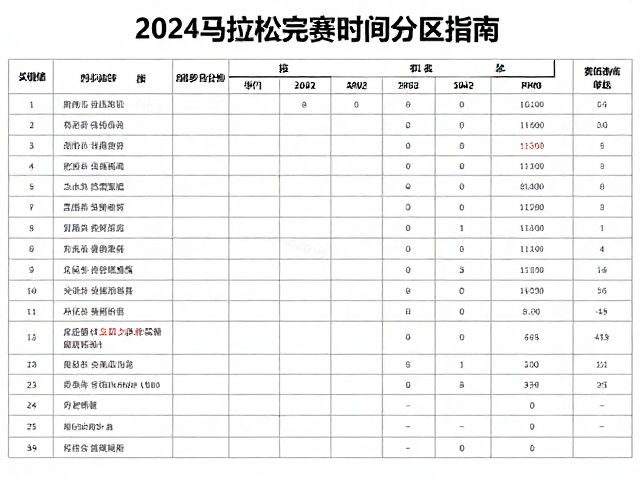 2024马拉松完赛时间分区指南，组别选择与经历要求全解析