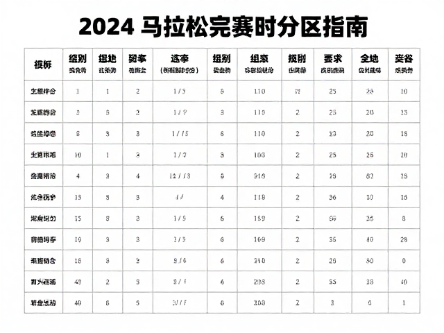 2024马拉松完赛时间分区指南,组别选择与经历要求全解析