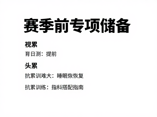 赛季前专项储备，抗累训练与睡眠恢复的科学搭配指南