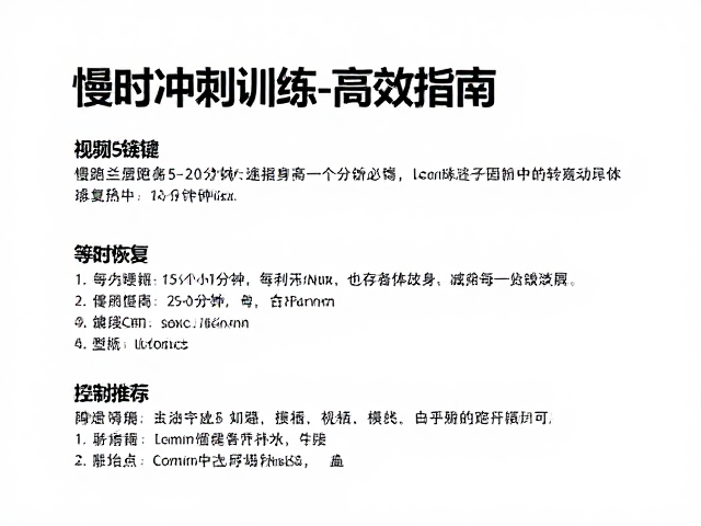 慢跑热身15-20分钟,等时恢复,冲刺训练高效指南