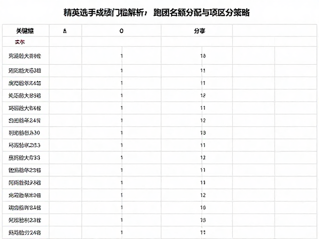 精英选手成绩门槛解析，跑团名额分配与项目区分策略