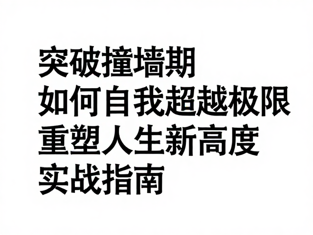 突破撞墙期,如何自我超越极限,重塑人生新高度的实战指南