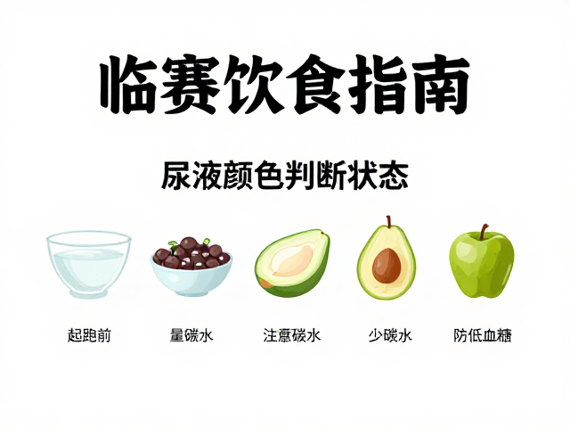 临赛饮食指南，尿液颜色判断状态，起跑前少量碳水防低血糖