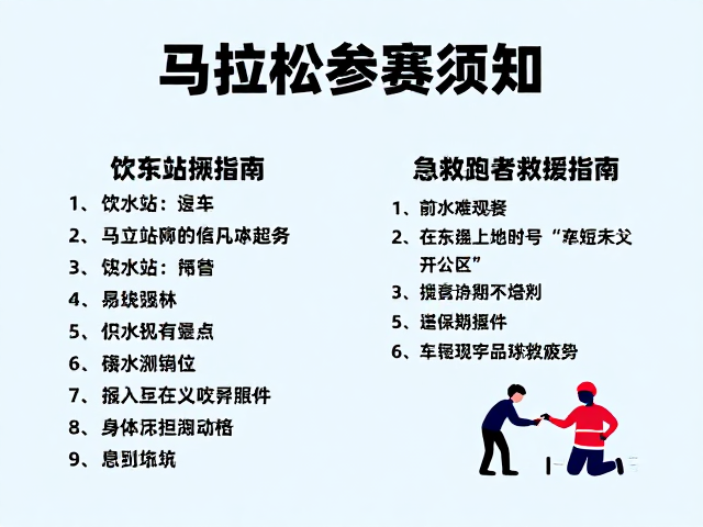 马拉松参赛须知,饮水站分布与急救跑者救援指南