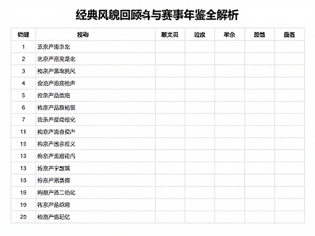 经典风貌回顾,枪声成绩与赛事年鉴全解析