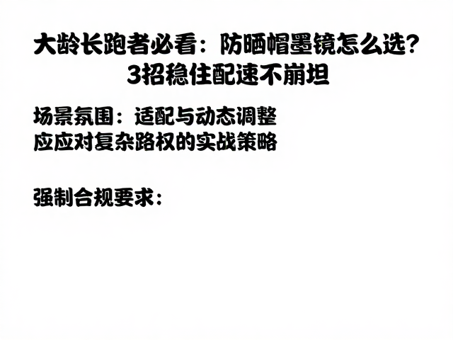 大龄长跑者必看,防晒帽墨镜怎么选?3招稳住配速不崩盘