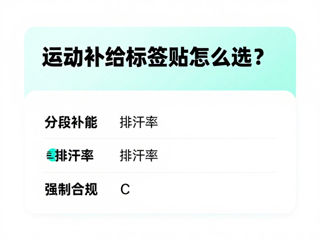分段补能,排汗率,运动补给标签贴怎么选?