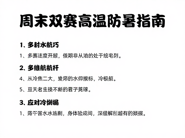 周末双赛高温防暑指南，多赛续航技巧与应对策略