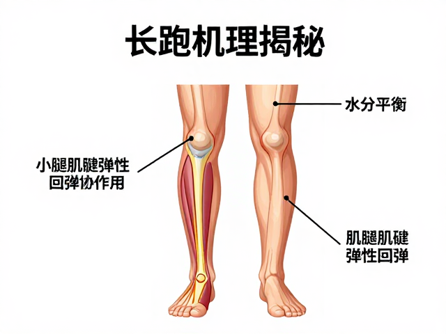 长跑机理揭秘，水分平衡与小腿肌腱弹性回弹的协同作用