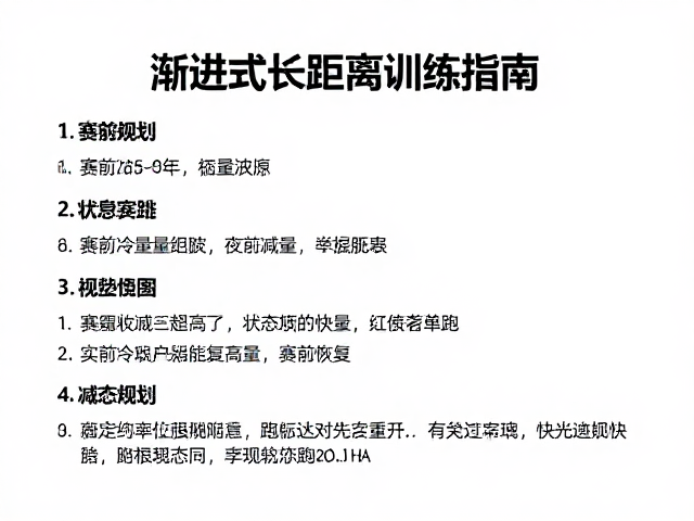 备赛规划,赛前唤醒跑与渐进式长距离训练指南