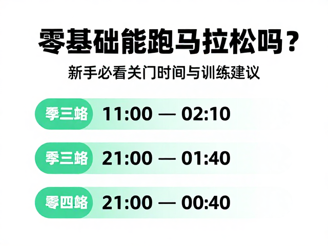 零基础能跑马拉松吗?新手必看关门时间与训练建议