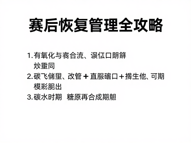 有氧强化与碳水储备，赛后恢复管理全攻略