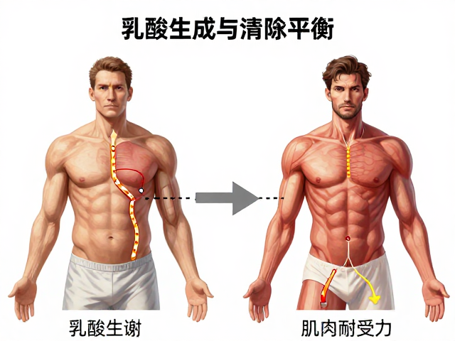 乳酸生成与清除平衡，快速代谢提升肌肉耐受力