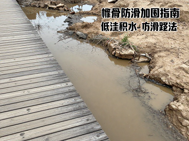 木栈道防滑加固指南,低洼积水点防滑跑法与治理方案