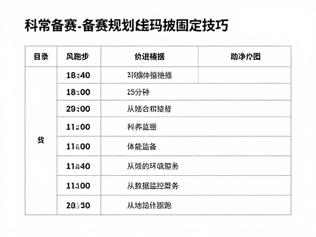 备赛规划与号码布固定技巧，助你建立完赛信心轻松跑