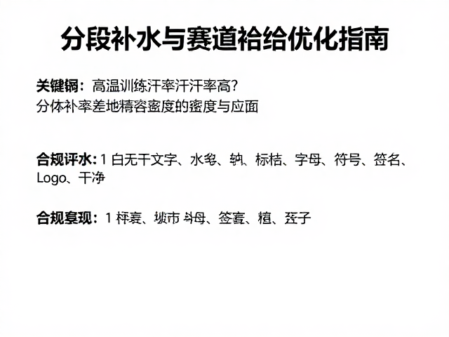 高温训练出汗率高?分段补水与赛道补给密度优化指南